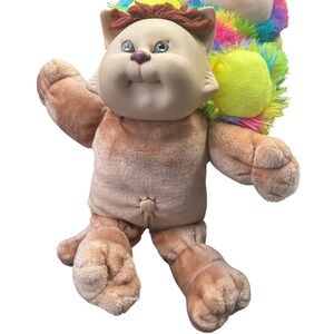 Vintage 1983 Cabbage Patch Kids Koosas Plush Cat Tan Vinyl Head Coleco Toy